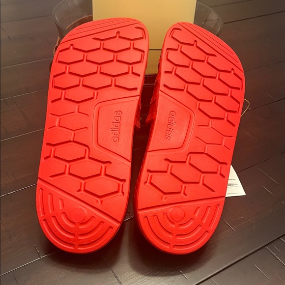 Adidas Racer TR Slides Sandals Shoes new red Mens Size 10 - Picture 12 of 14